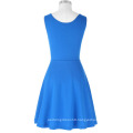 Kate Kasin Women's Stylish & Slim Fit Casual Sleeveless U-Neck Tank Blue Dress KK000487-4